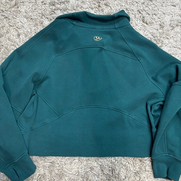 lululemon Scuba Teal Half-Zip Cropped Sweatshirt - Picture 2 of 9